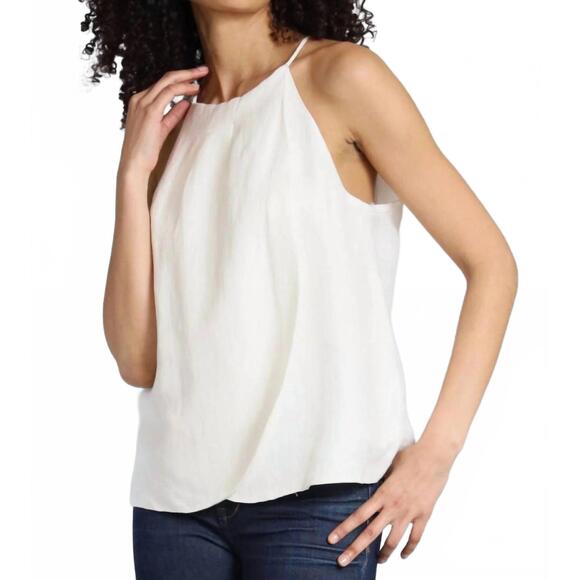 LOLA & SOPHIE Tops - NEW LOLA & SOPHIE cupro linen halter top in white